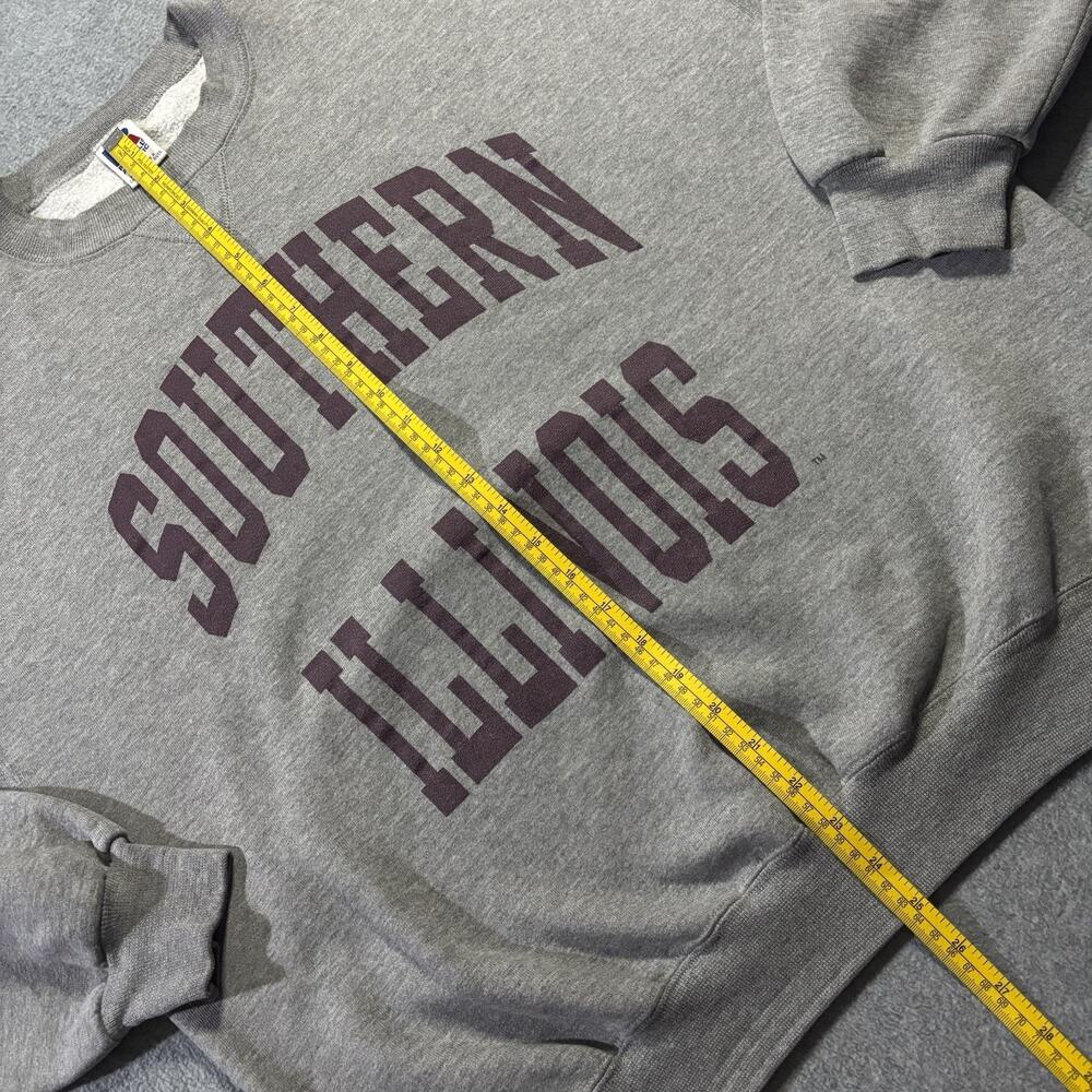 Vtg 90s Russell Athletic Southern Illinois Sweatshirt XL Grey Made in USA - Picture 6 of 9